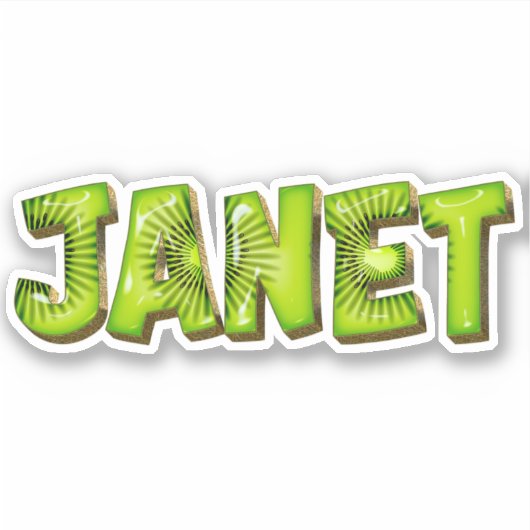 Janet Name Kiwi Design Aufkleber Sticker (Voorkant)
