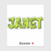 Janet Name Kiwi Design Aufkleber Sticker (Vel)