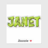 Janet Nom Kiwi Design Autocollants (Feuille)
