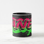 Janet prénom Graffiti red Tasse verte (Centre)