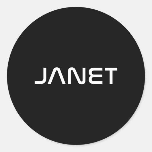 Janet Ronde Sticker (Voorkant)