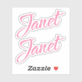 Janet Roze Naam x2 Sticker (Vel)