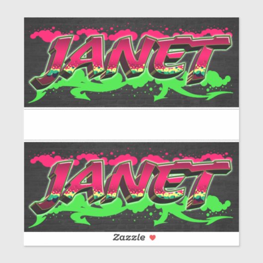 Janet Vorname Name Graffiti Aufkleber Sticker (Vel)