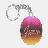 Janice Prénom Golden rose Porte-clés (Devant gauche)
