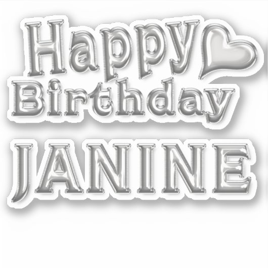 Janine Happy Birthday Autocollants (Devant)