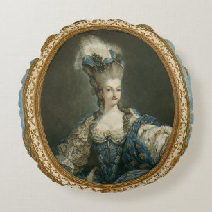 Janinet Portret van Marie-Antoinette Fine Art Rond Kussen