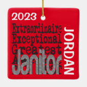 Janitor Buitengewoon CUSTOM Keramisch Ornament (Achterkant)