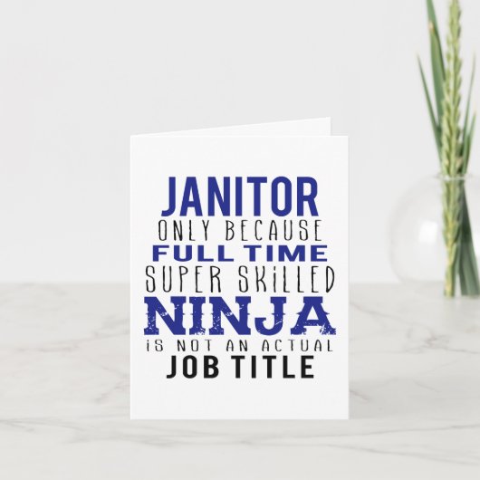 Janitor Ninja Humor Bedankkaart (Voorkant)