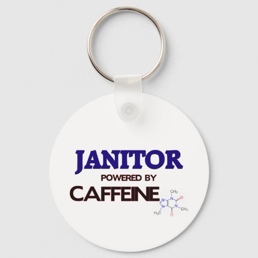 Janitor Powered by caffeine Sleutelhanger (Voorkant)