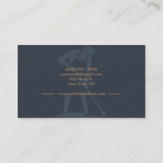 Janitorial Housekeeping Cleaning Pro Mannen Navy Visitekaartje (Achterkant)