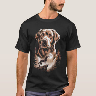 Jankende Labrador Retriever Maneschijn Bos Lange M T-shirt