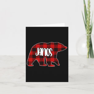 Janos Beer Custom Red Buffalo Plaid Christmas Paja Kaart