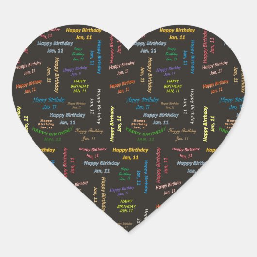 Januari, 11 Verjaardag Sticker (Voorkant)