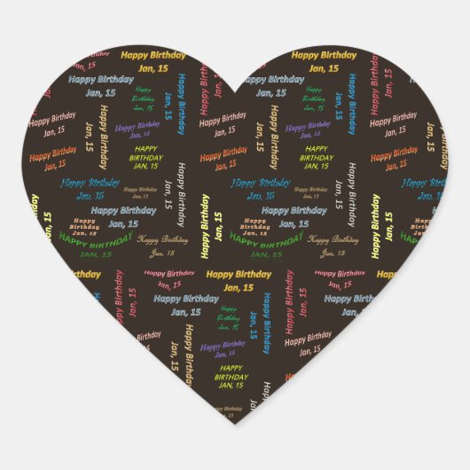 Januari, 15 Verjaardag Sticker (Voorkant)