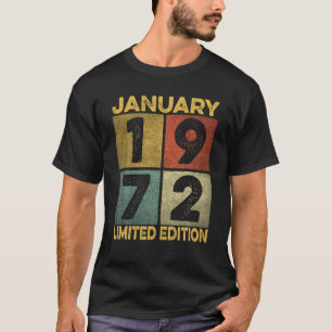 Januari 1972 Retro 50 jaar oud 50e geboorte T-shirt