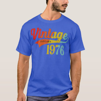 Januari 1976 Verjaardag Vintage Januari 1976 Gewel T-shirt