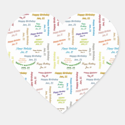Januari, 21 Verjaardag Sticker (Voorkant)