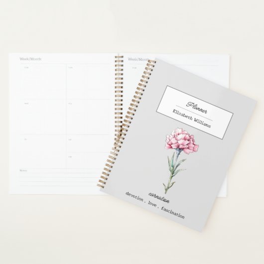 JANUARI ANJER GEBOORTEBLOEM GEPERSONALISEERD PLANNER (Display)