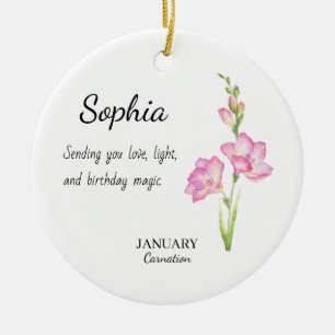 Januari Anjer Persoonlijke Verjaardag Keramisch Ornament
