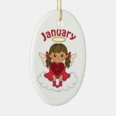 Januari Birthstone Angel Brunette Keramisch Ornament (Rechts)