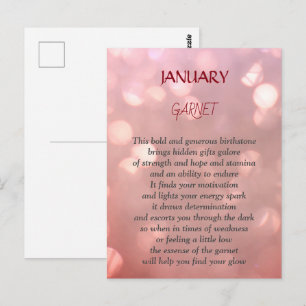 Januari Birthstone Garnet-Briefkaart Briefkaart