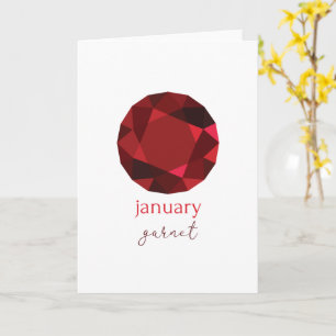 Januari Birthstone Garnet Kaart