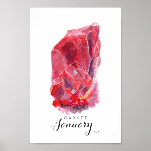 Januari Birthstone - Waterverf Garnet | POSTER (Voorkant)