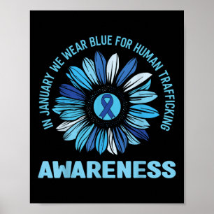 Januari Draag blauw lint tegen mensenhandel Poster