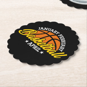 Januari Februari Basketbal April Cool Speler Kartonnen Onderzetters