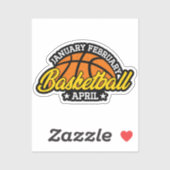 Januari Februari Basketbal April Cool Speler Sticker (Vel)