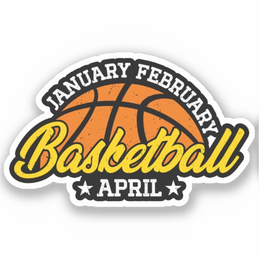 Januari Februari Basketbal April Cool Speler Sticker (Voorkant)