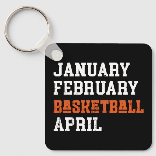 Januari Februari Basketball April Sleutelhanger (Voorkant)