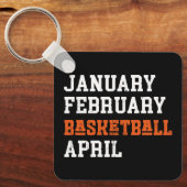 Januari Februari Basketball April Sleutelhanger (Voorkant)