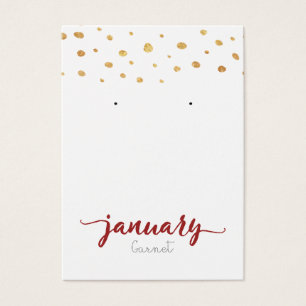 Januari Garnet Birthstone Earring Card Visitekaartje