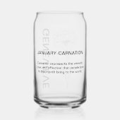 Januari Geboorte Bloem Anjer met Aangepaste Naam Blikvorm Glas (Achterkant)