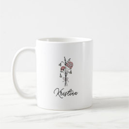Januari Geboorte Bloem & Elegante Script Naam Koffiemok