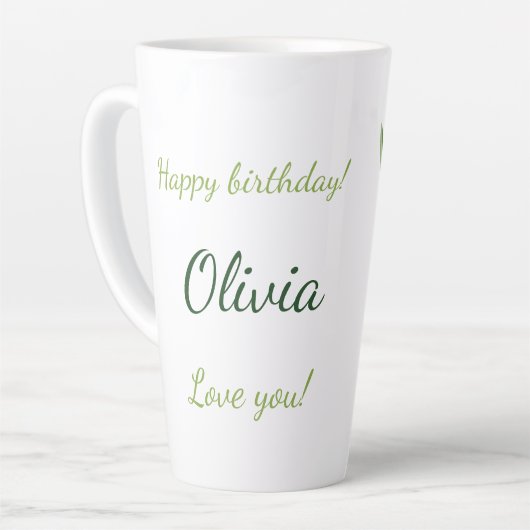 Januari geboorte bloem geschenk Witte sneeuwklokbl Latte Mok (Linkerhoek)