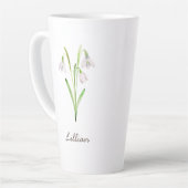 Januari Geboorte Maand Bloem Sneeuwdrop Latte Mok (Linkerhoek)