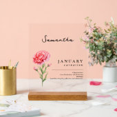 Januari Geboorte Maand Bloemanjer Gepersonaliseerd Acryl Bord (Huwelijk)