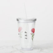 Januari Geboorte Maand Bloemanjer Gepersonaliseerd Acryl Drinkbeker (Links)