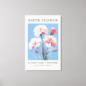 Januari Geboortemaand Bloemenmarkt Canvas Afdruk (Voorkant)