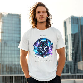 Januari Geboortemaand Spirit Animal Wolf T-shirt
