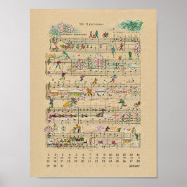 Januari Happy Notes Kalender 2022 Poster