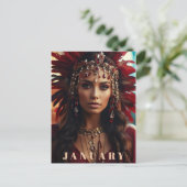 *~* JANUARI Hoofdadres GARNET AP53 Boho Briefkaart (Staand voorkant)