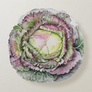 Januari King Cabbage Rond Kussen