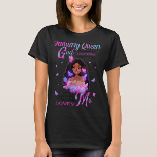 Januari Koningin God Creëer Black Girl Fabulous Bi T-shirt