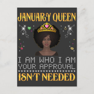 januari koningin ik ben wie ik ben jouw goedkeurin briefkaart