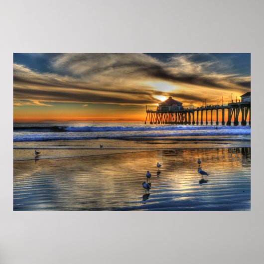 Januari Low Tide Sunset Poster (Voorkant)