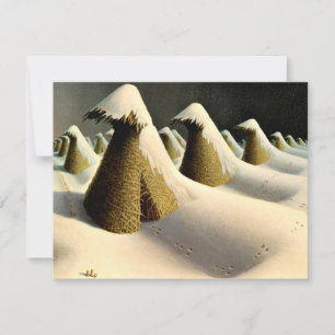 Januari, mooie kunst van Grant Wood Kaart