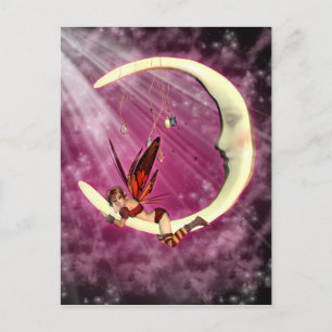 Januari Moon Fairy Post Card Briefkaart